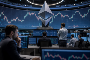 ETH open interest klesl na 13měsíční minimum. Stakeři ale drží pevně a fronta validátorů roste