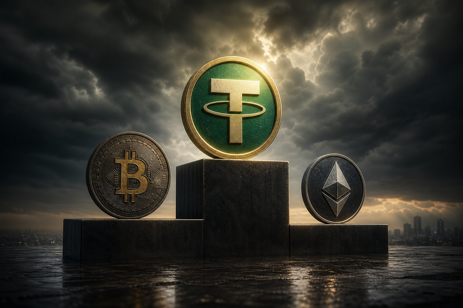 Ethereum na krátký čas ztratil druhé místo v žebříčku, předstihlo ho Tether